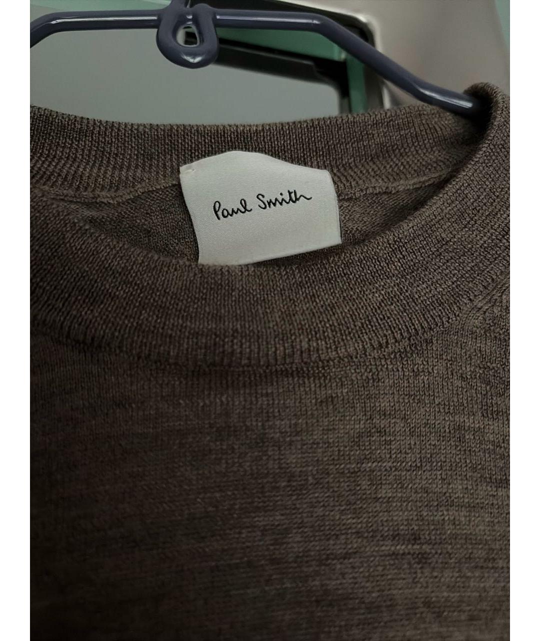 PAUL SMITH Коричневый шерстяной джемпер / свитер, фото 3