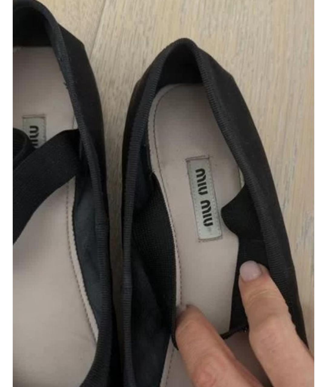 MIU MIU Черные балетки, фото 6