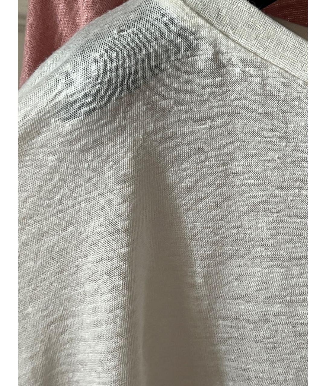 WEEKEND MAX MARA Белая льняная футболка, фото 6