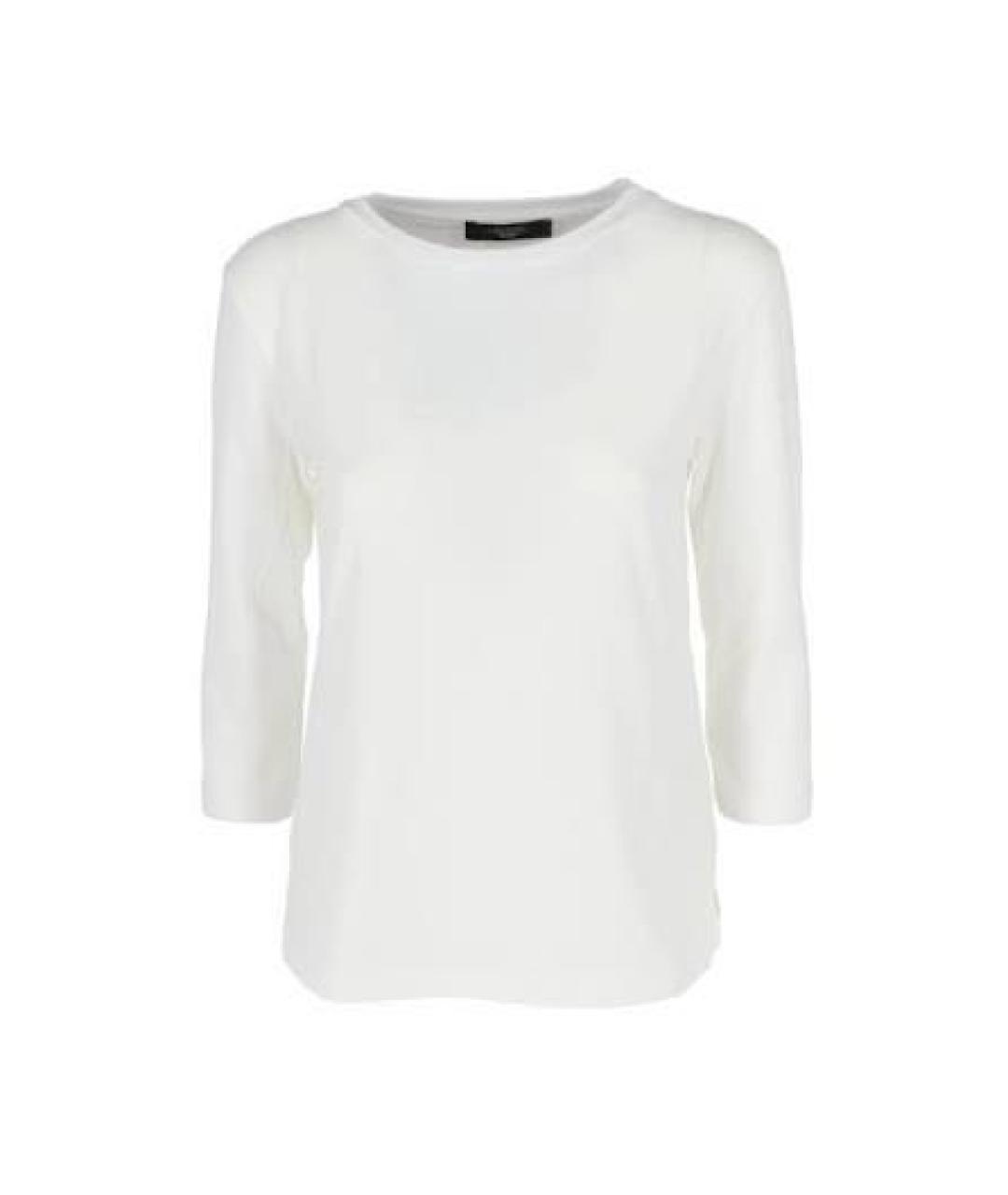 WEEKEND MAX MARA Белая льняная футболка, фото 7