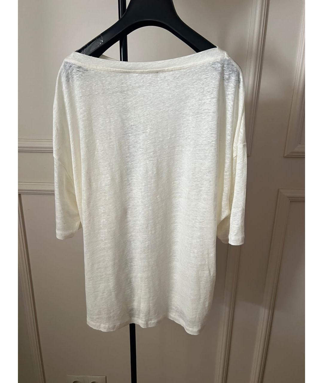 WEEKEND MAX MARA Белая льняная футболка, фото 2