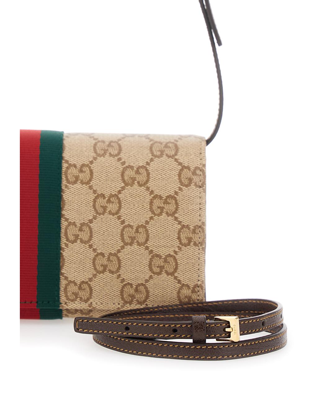 GUCCI Бежевая тканевая сумка через плечо, фото 3