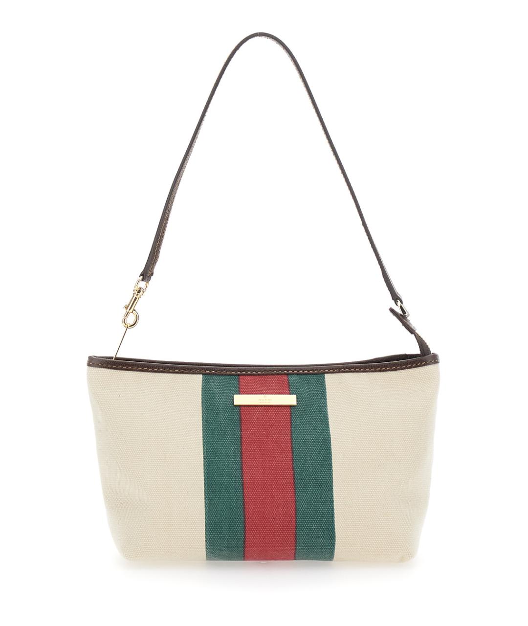 GUCCI Белая тканевая сумка через плечо, фото 1