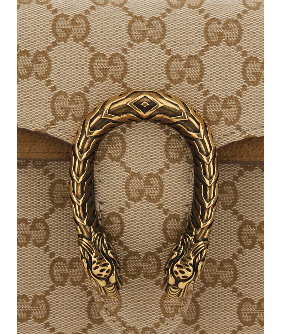 GUCCI Бежевая тканевая сумка через плечо, фото 3