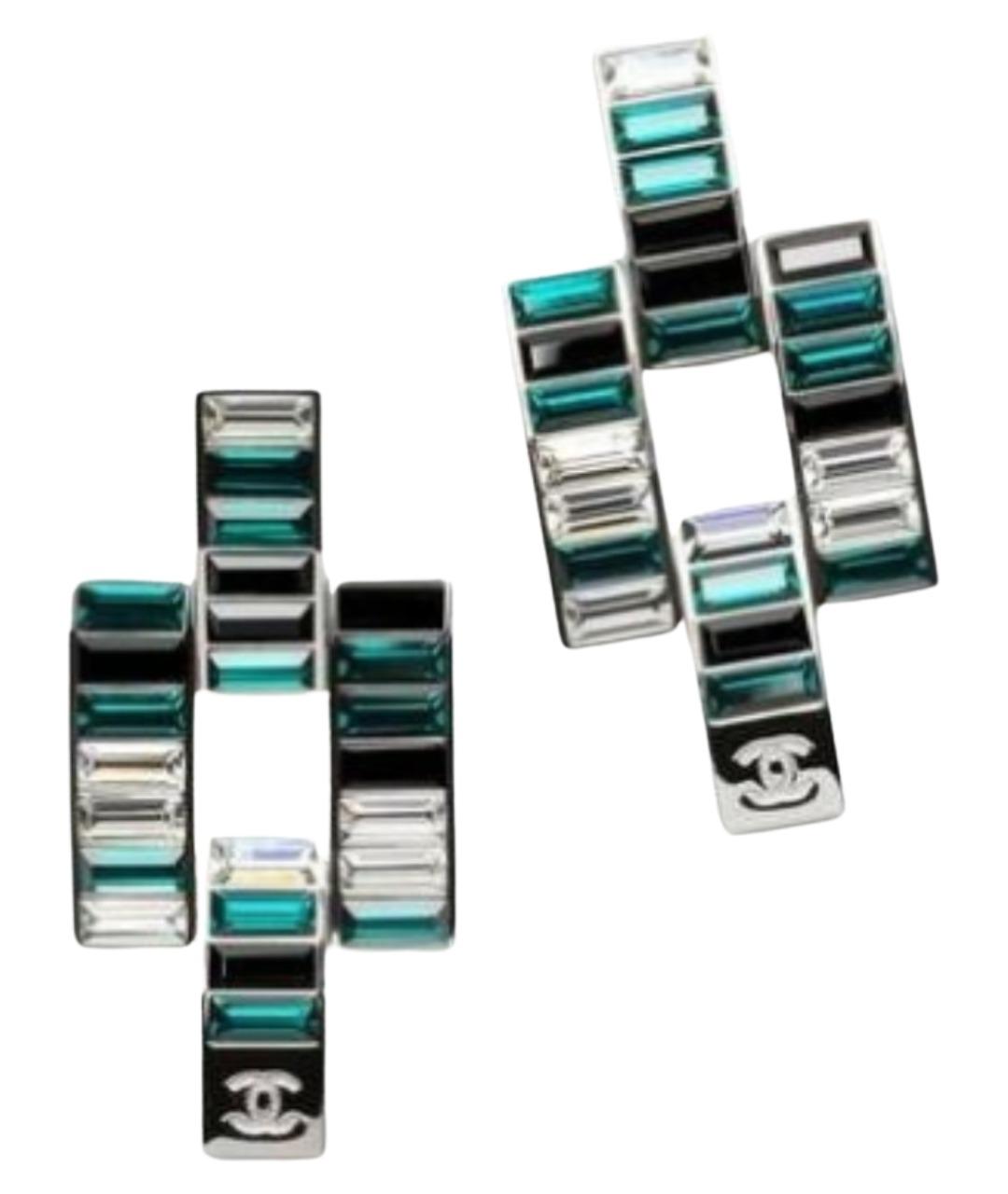 CHANEL Зеленые серьги, фото 1