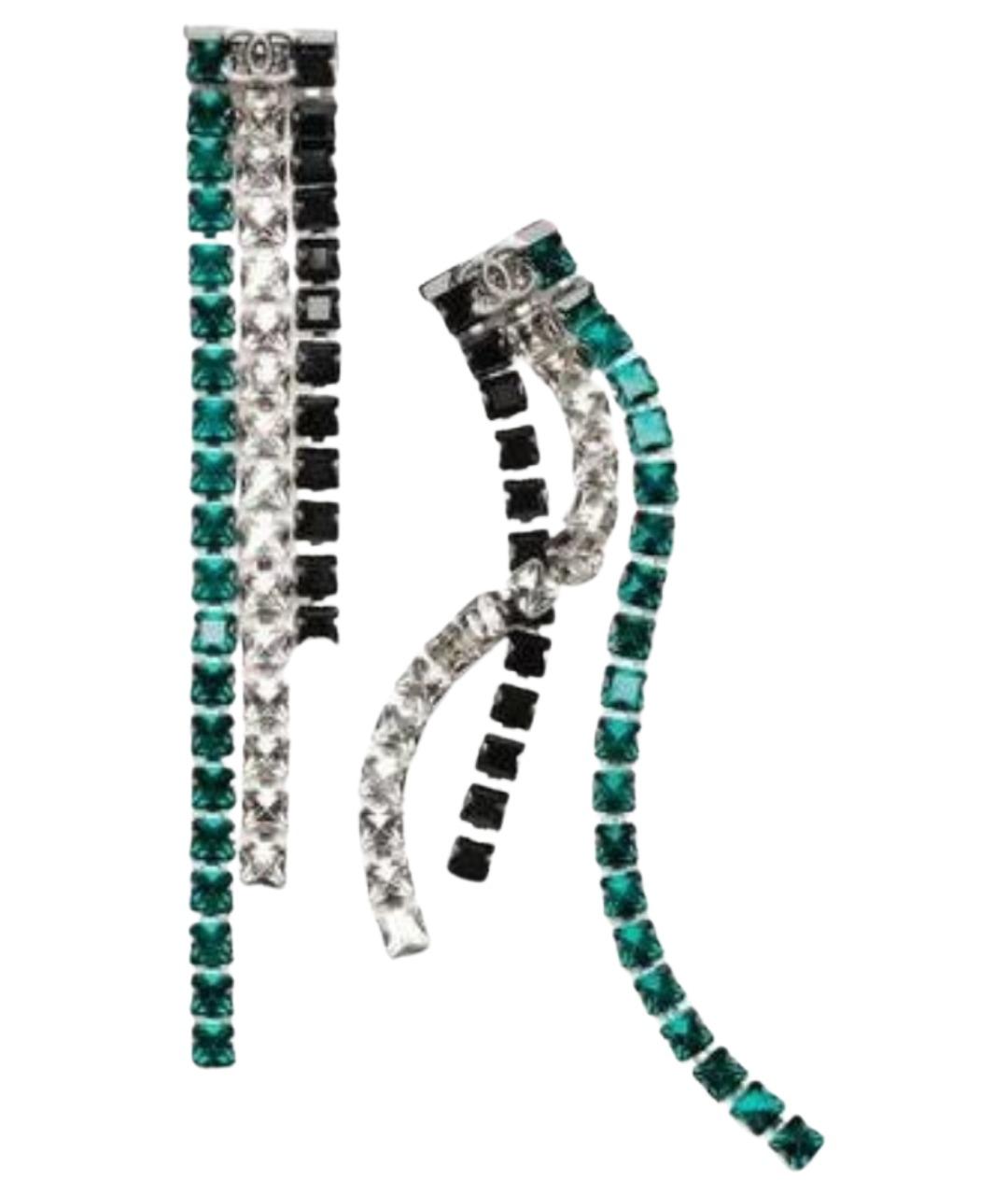 CHANEL Зеленые серьги, фото 1