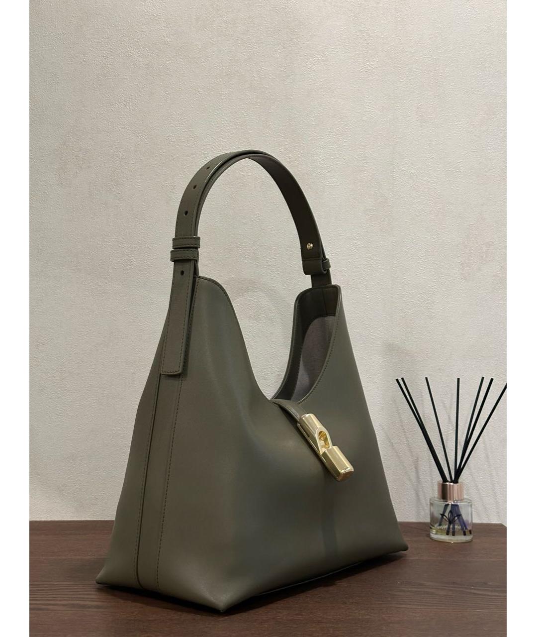 FURLA Хаки кожаная сумка тоут, фото 2