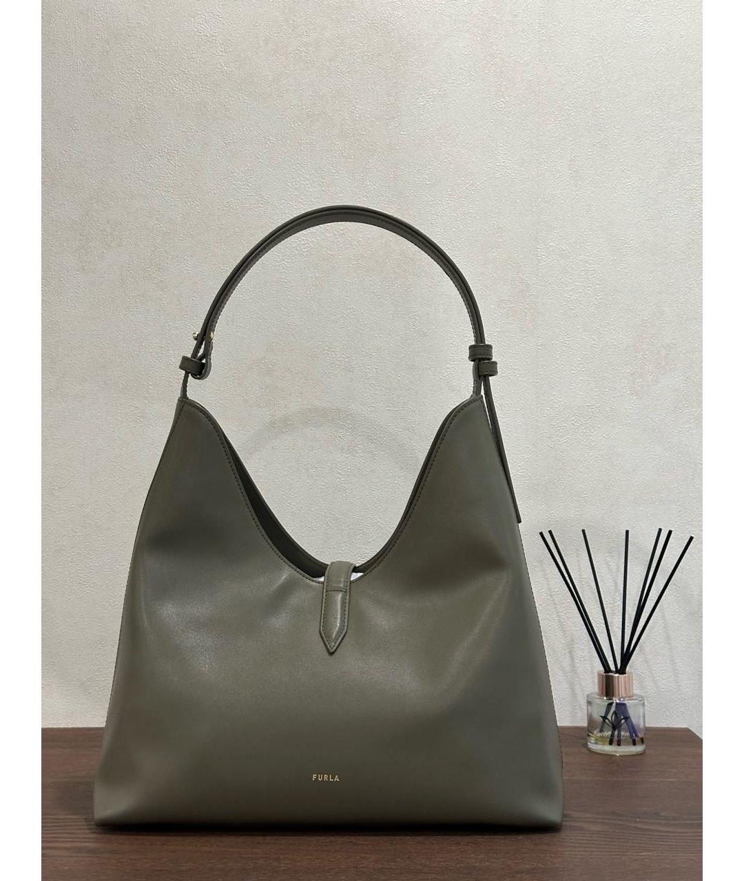 FURLA Хаки кожаная сумка тоут, фото 3