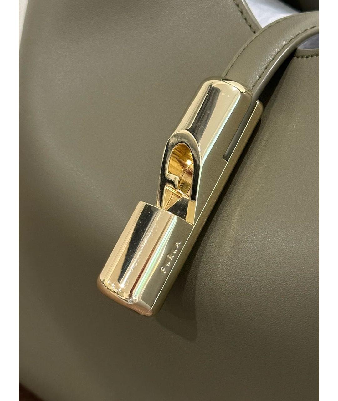 FURLA Хаки кожаная сумка тоут, фото 6