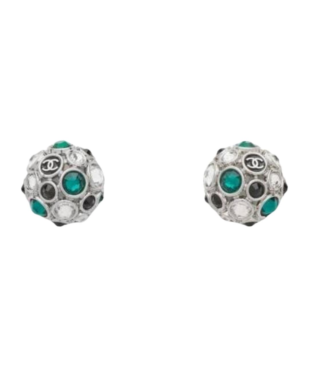 CHANEL Зеленые серьги, фото 1