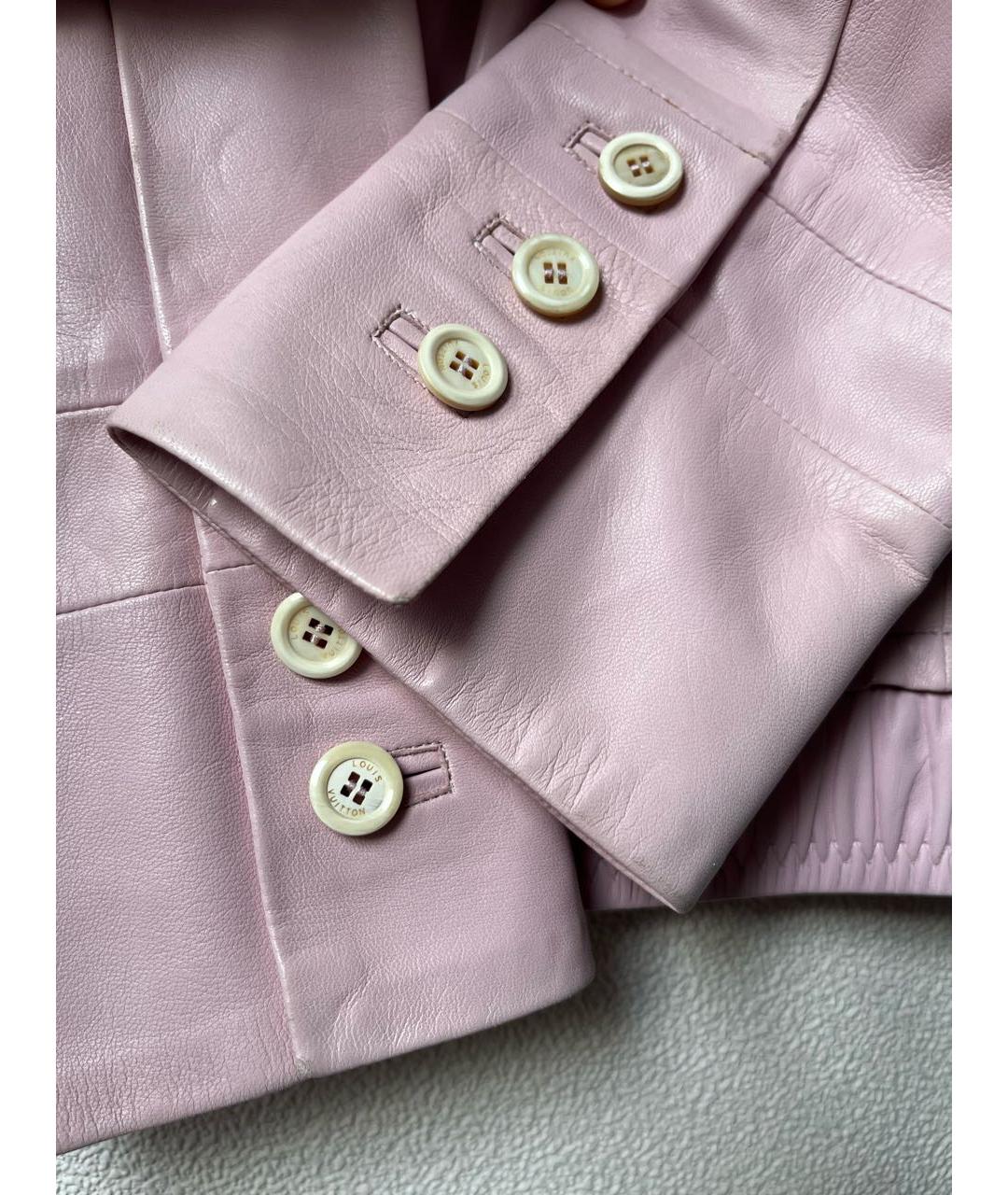 LOUIS VUITTON Розовая кожаная куртка, фото 4
