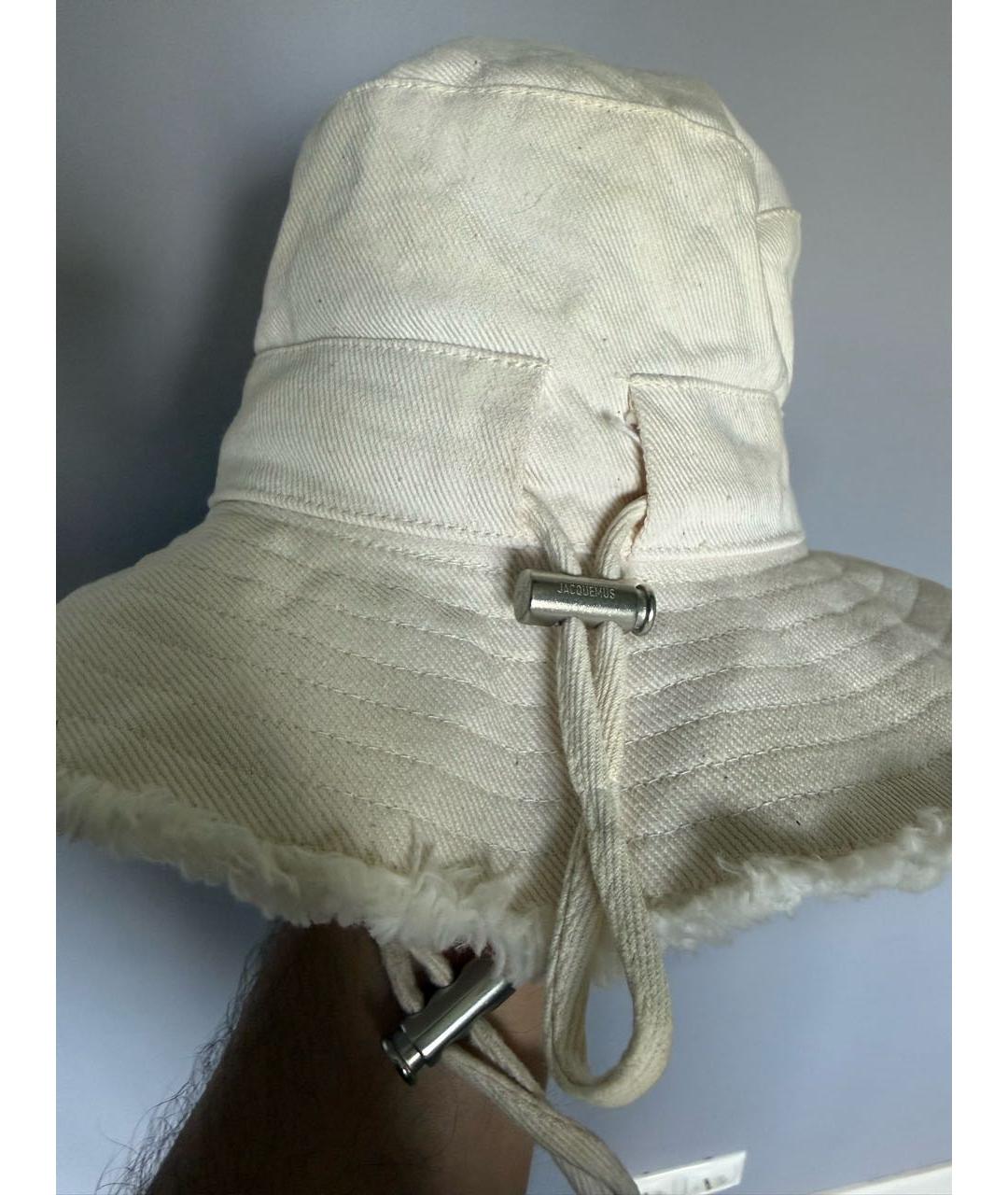 JACQUEMUS Белая хлопковая шапка, фото 3