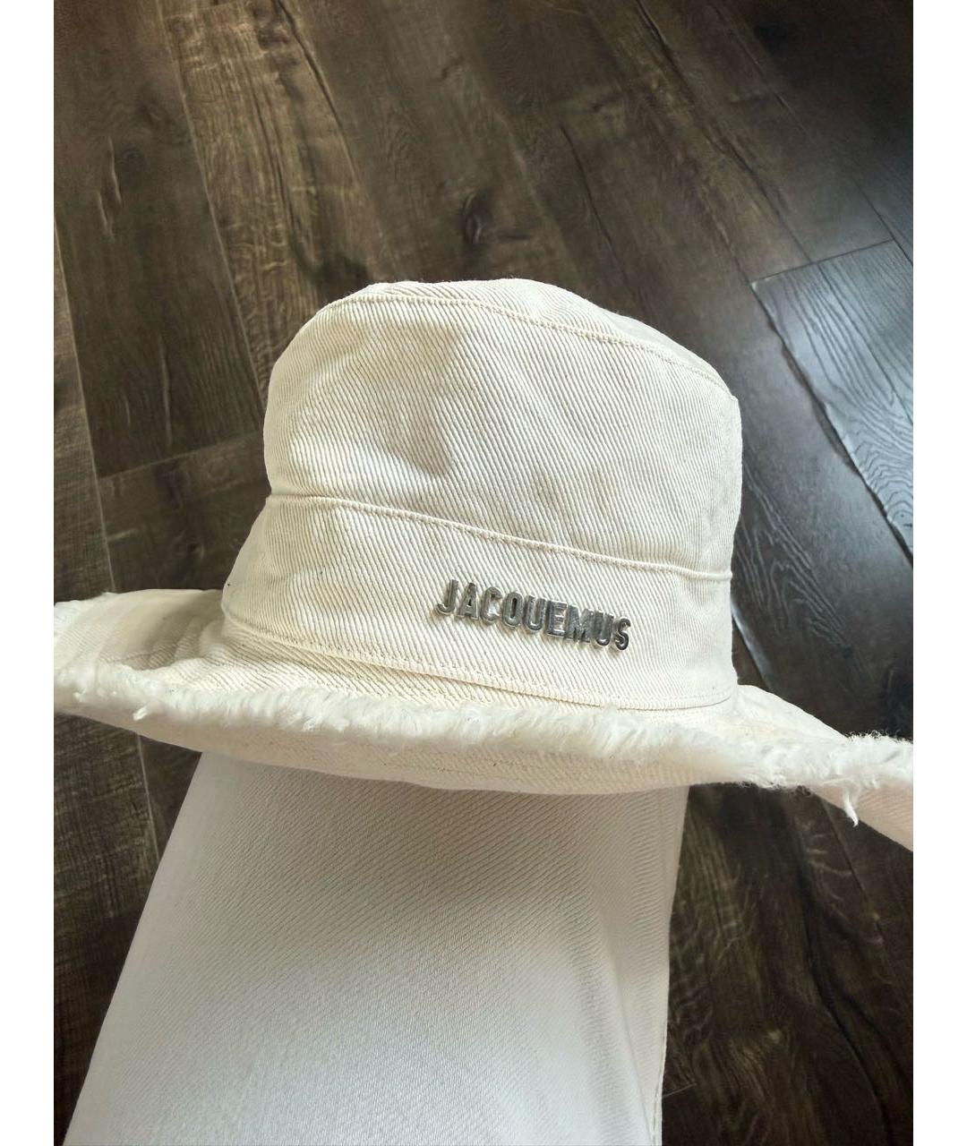 JACQUEMUS Белая хлопковая шапка, фото 2