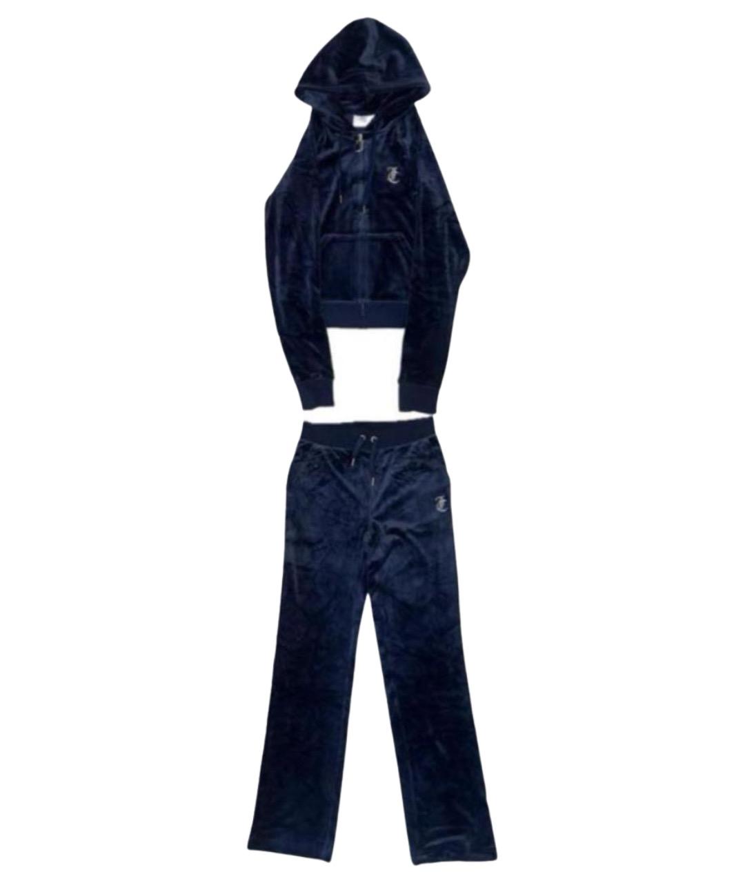 JUICY COUTURE Темно-синий велюровый спортивные костюмы, фото 1
