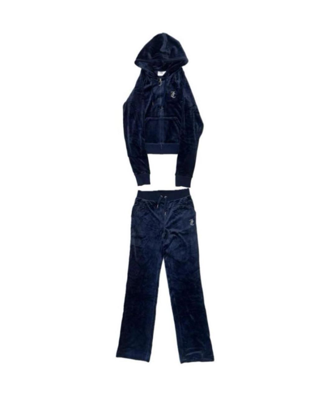 JUICY COUTURE Темно-синий велюровый спортивные костюмы, фото 7