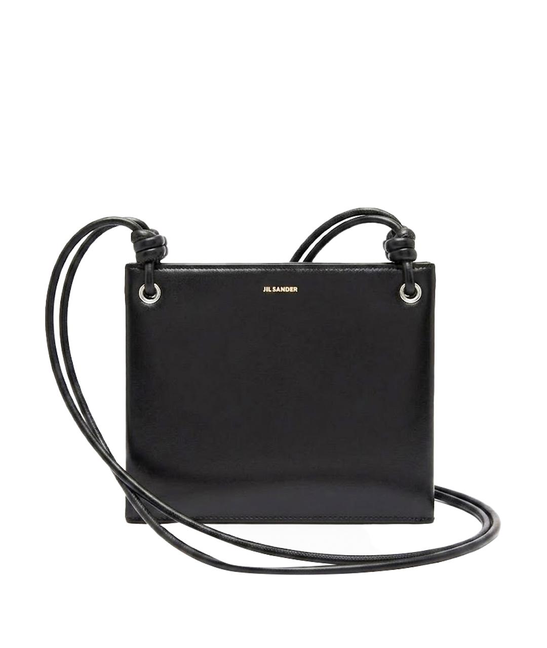 JIL SANDER Черная кожаная сумка с короткими ручками, фото 1
