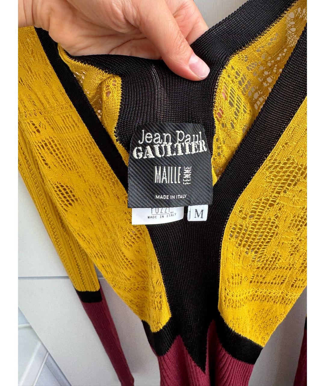 JEAN PAUL GAULTIER Горчичный вискозный джемпер / свитер, фото 3
