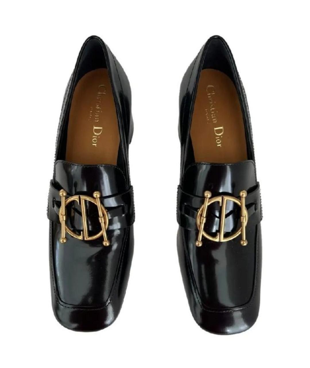 CHRISTIAN DIOR Черные кожаные лоферы, фото 4