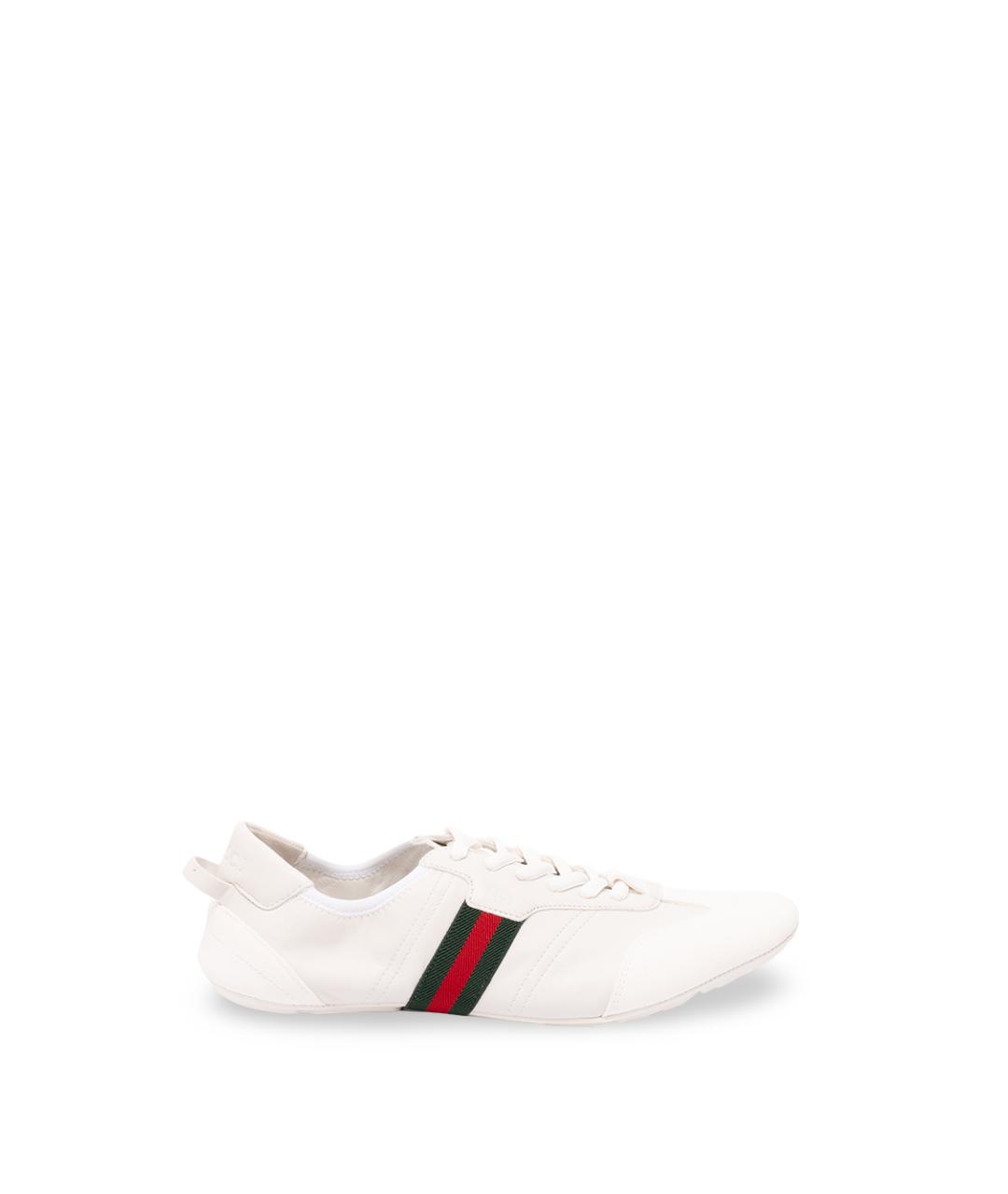 GUCCI Белые кожаные кроссовки, фото 1