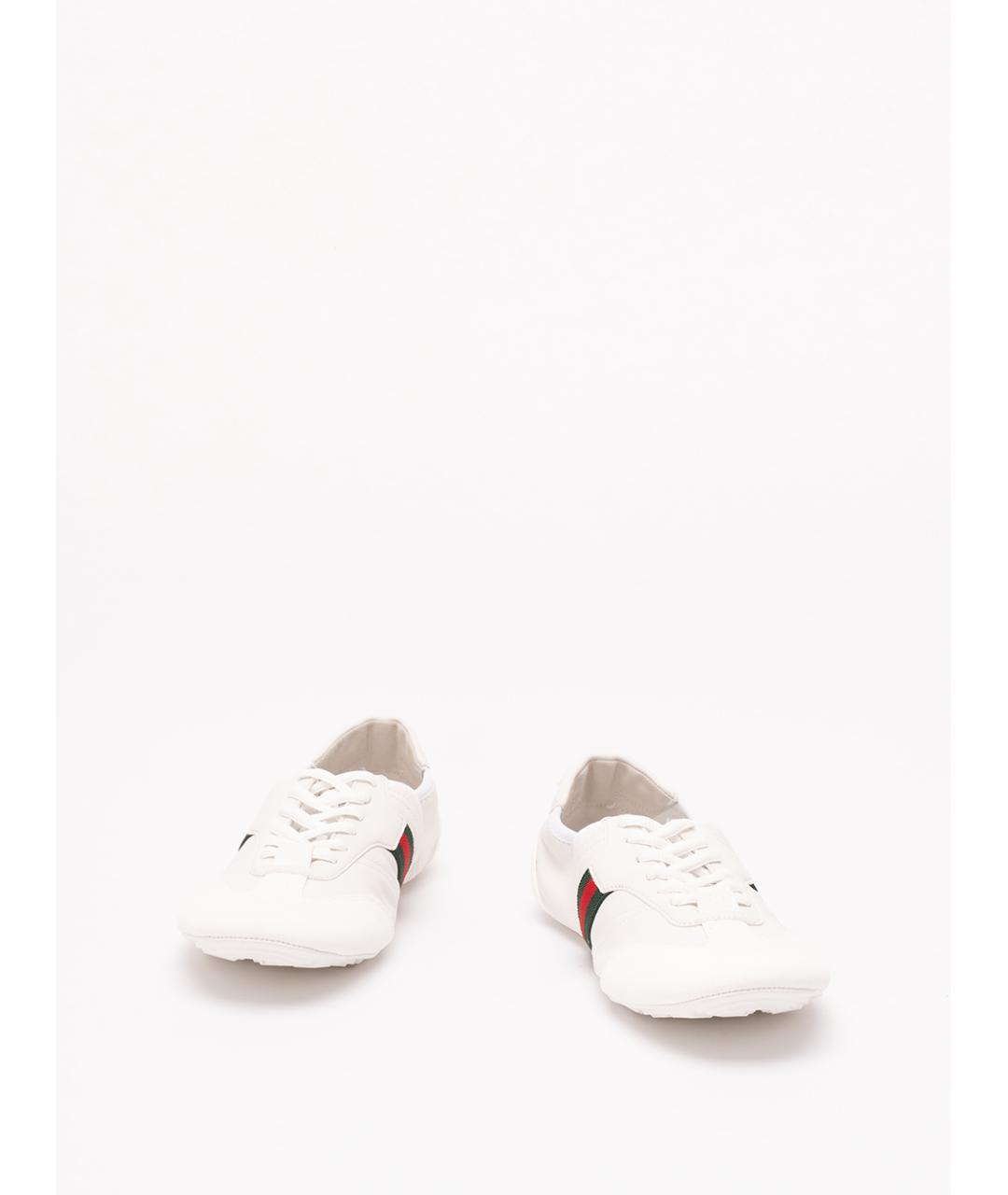 GUCCI Белые кожаные кроссовки, фото 2