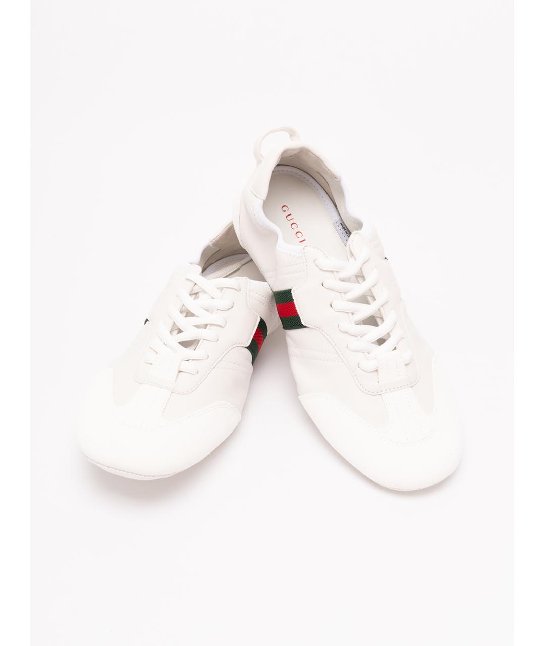 GUCCI Белые кожаные кроссовки, фото 6