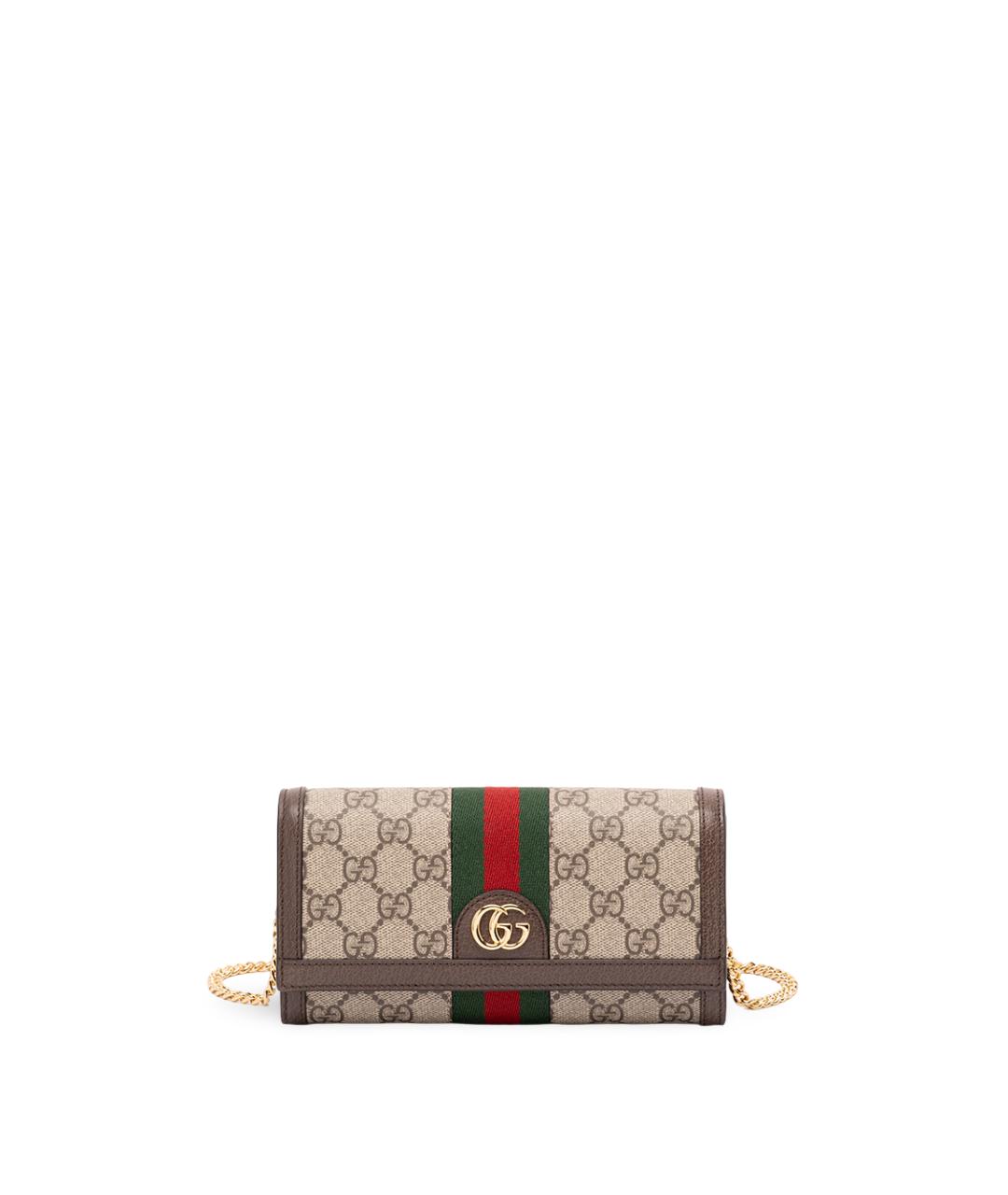 GUCCI Коричневая тканевая сумка через плечо, фото 1