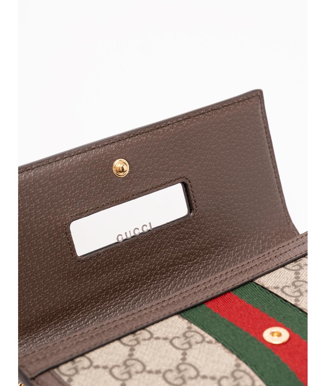 GUCCI Коричневая тканевая сумка через плечо, фото 5