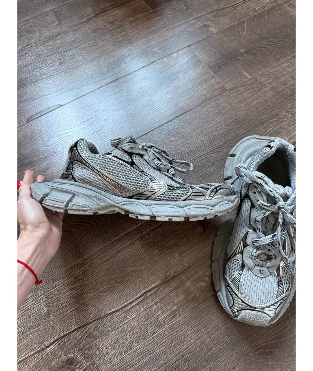 BALENCIAGA Серые текстильные низкие кроссовки / кеды, фото 7