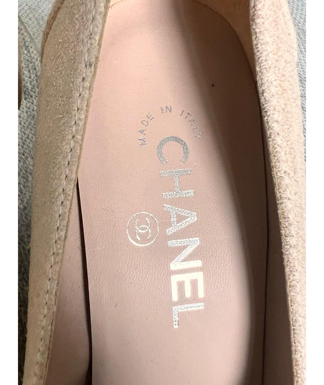 CHANEL Бежевые замшевые туфли, фото 8
