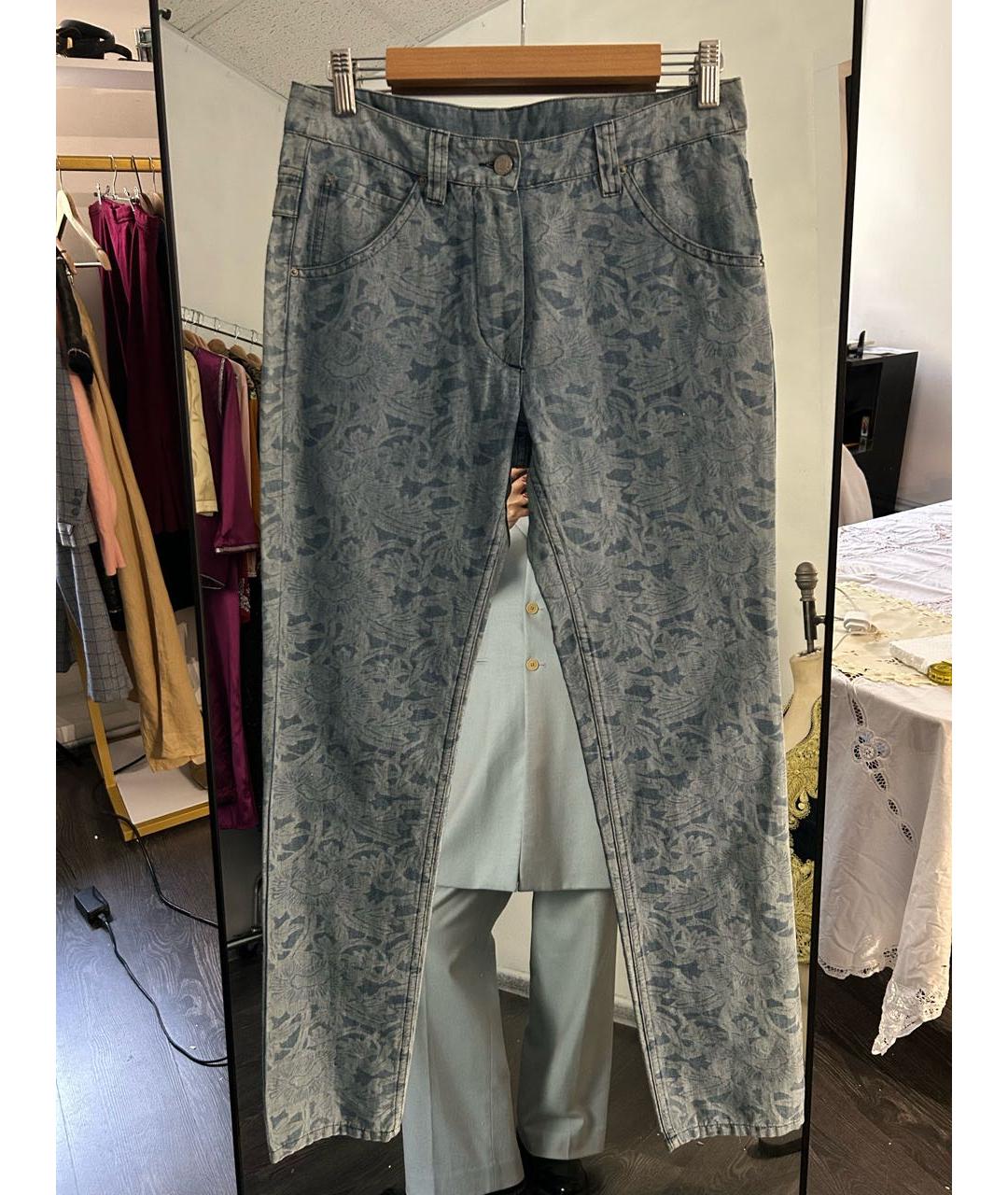 ISABEL MARANT ETOILE Голубые хлопко-льняные прямые джинсы, фото 6