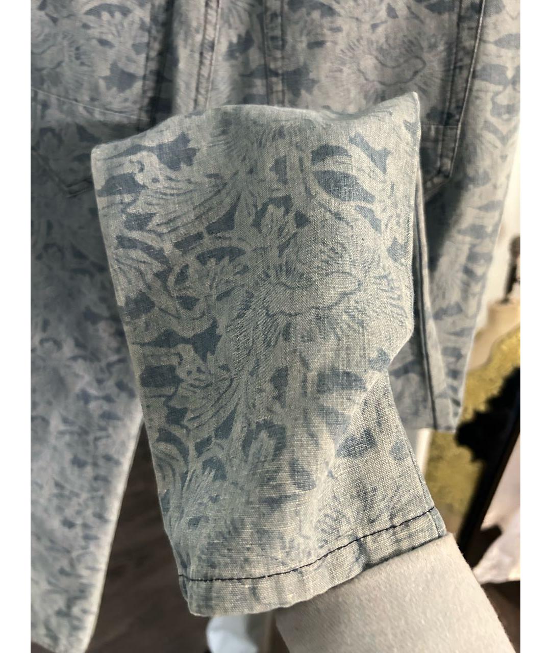ISABEL MARANT ETOILE Голубые хлопко-льняные прямые джинсы, фото 8