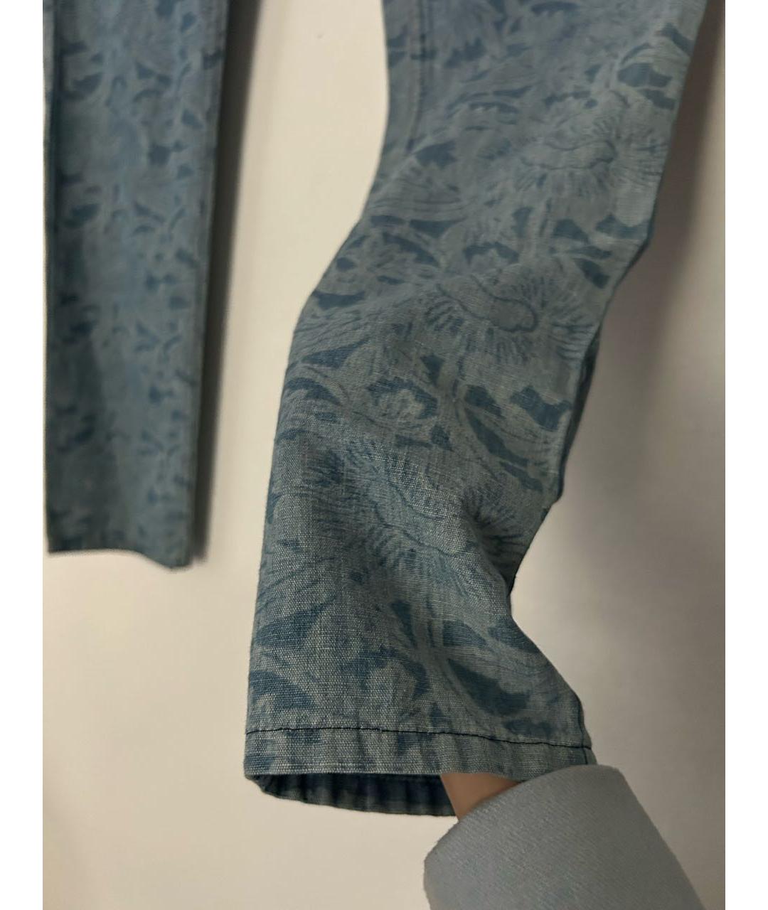 ISABEL MARANT ETOILE Голубые хлопко-льняные прямые джинсы, фото 2