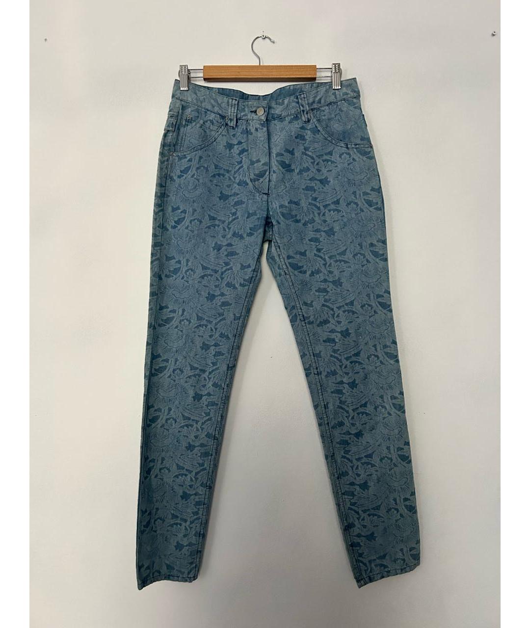 ISABEL MARANT ETOILE Голубые хлопко-льняные прямые джинсы, фото 9