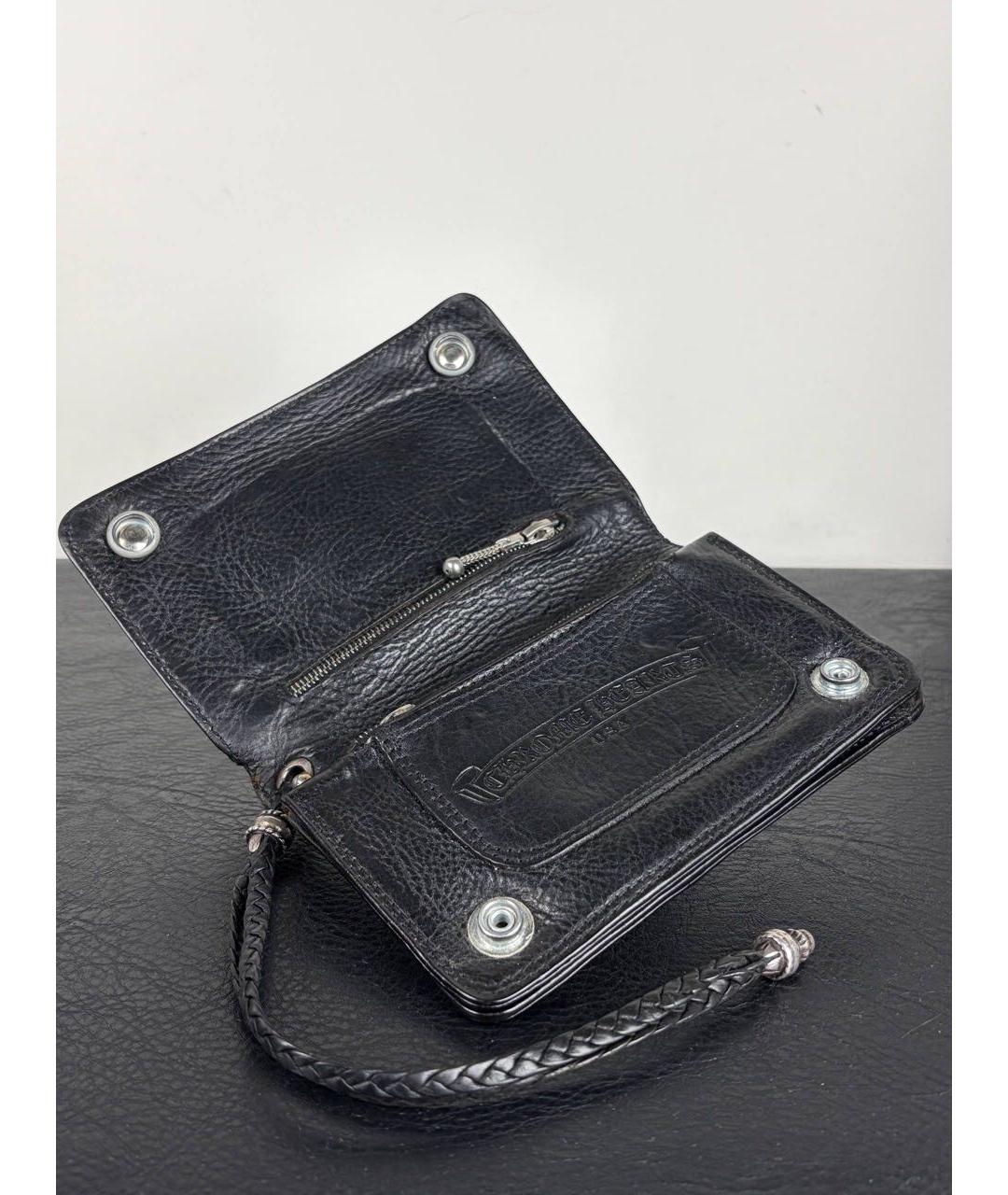 CHROME HEARTS Черный кожаный кошелек, фото 2
