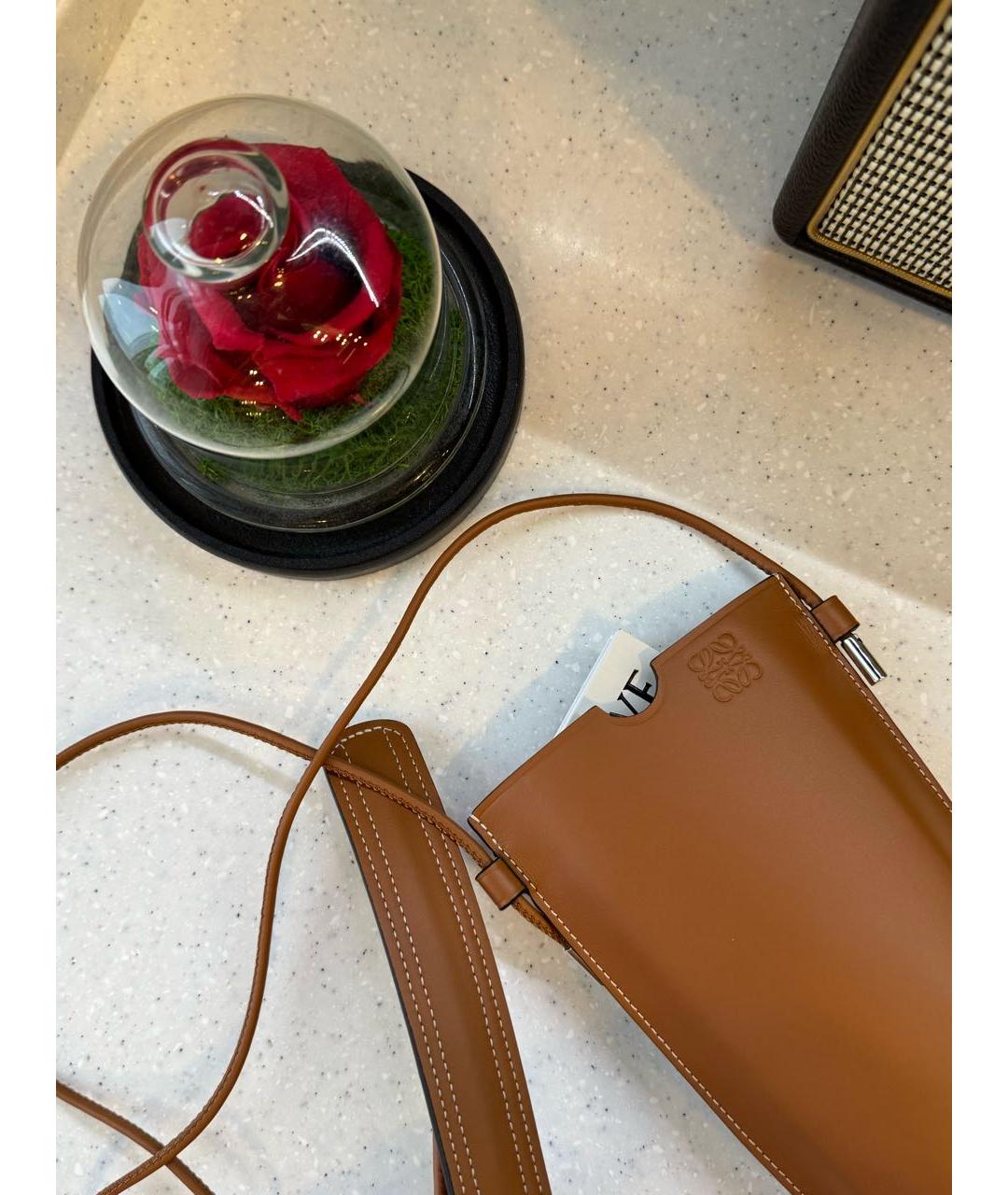 LOEWE Коричневая кожаная сумка через плечо, фото 7