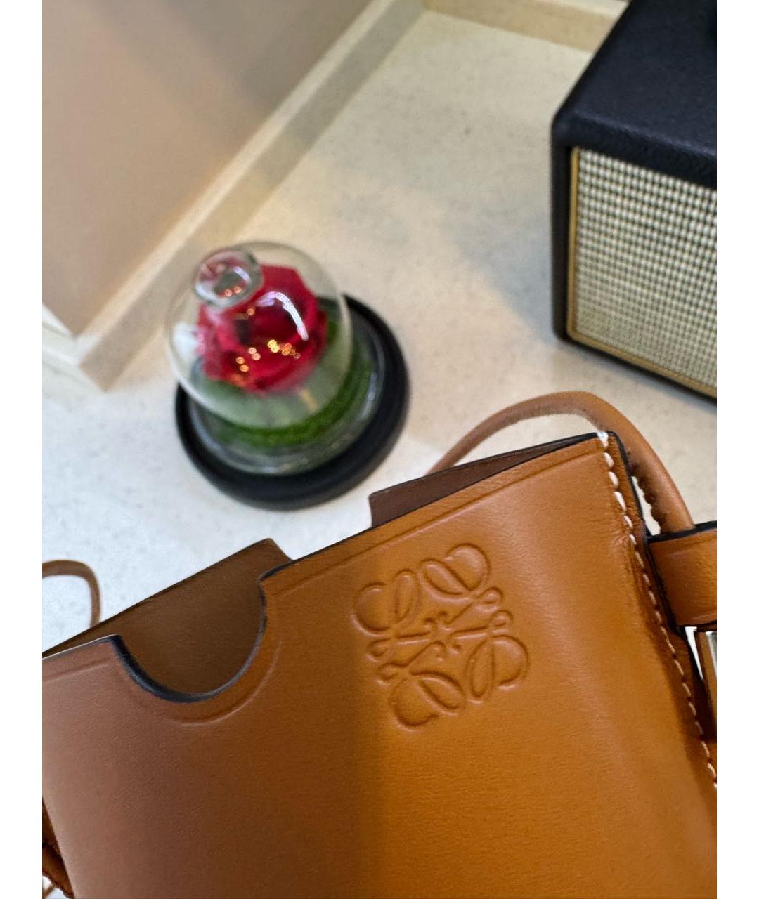 LOEWE Коричневая кожаная сумка через плечо, фото 5