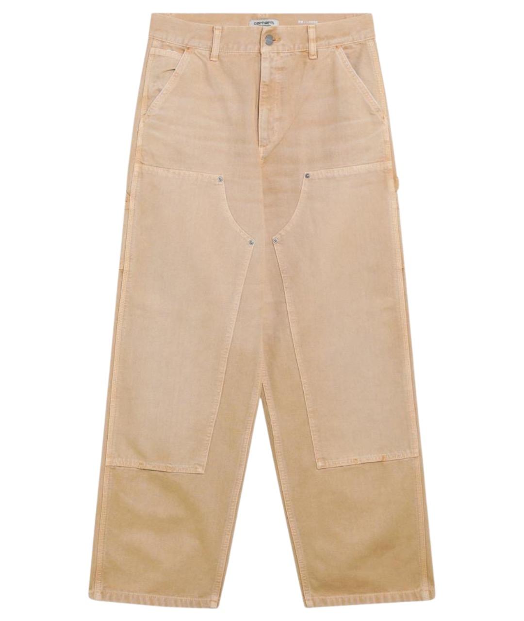 CARHARTT WIP Коричневые хлопковые прямые брюки, фото 1