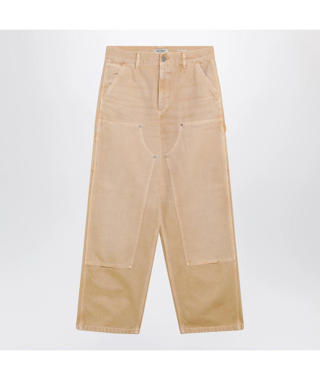 CARHARTT WIP Коричневые хлопковые прямые брюки, фото 3