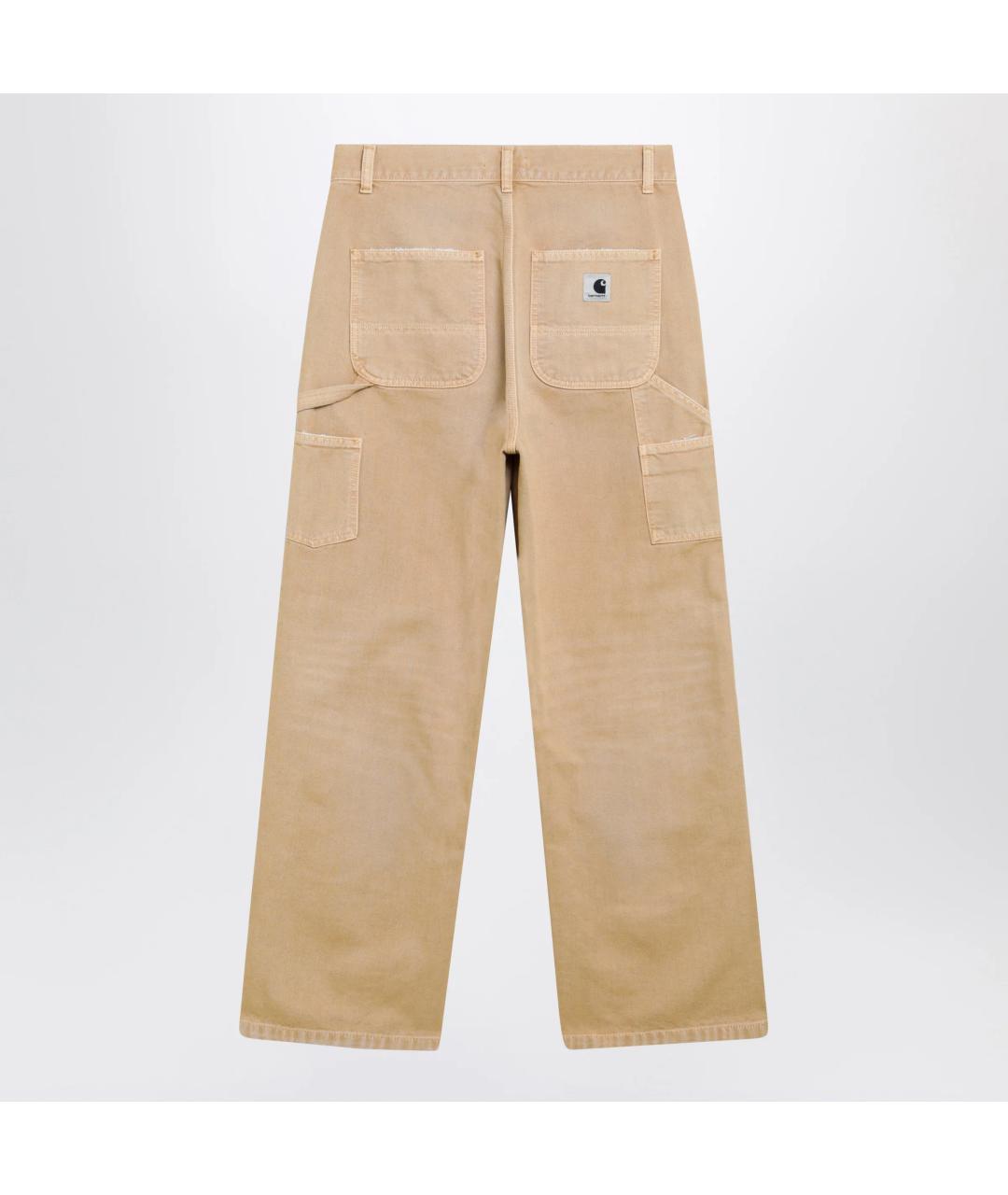 CARHARTT WIP Коричневые хлопковые прямые брюки, фото 2