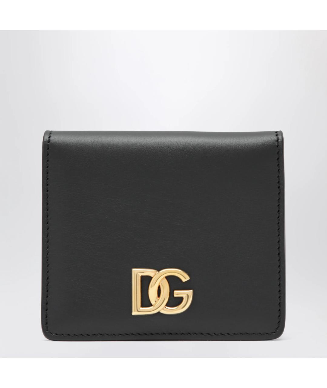 DOLCE&GABBANA Черный кожаный кошелек, фото 3