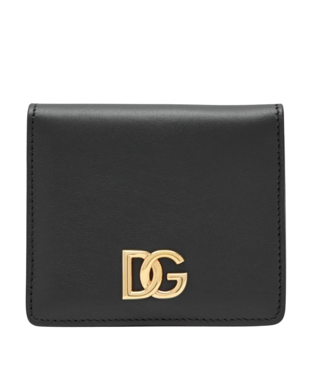 DOLCE&GABBANA Черный кожаный кошелек, фото 1