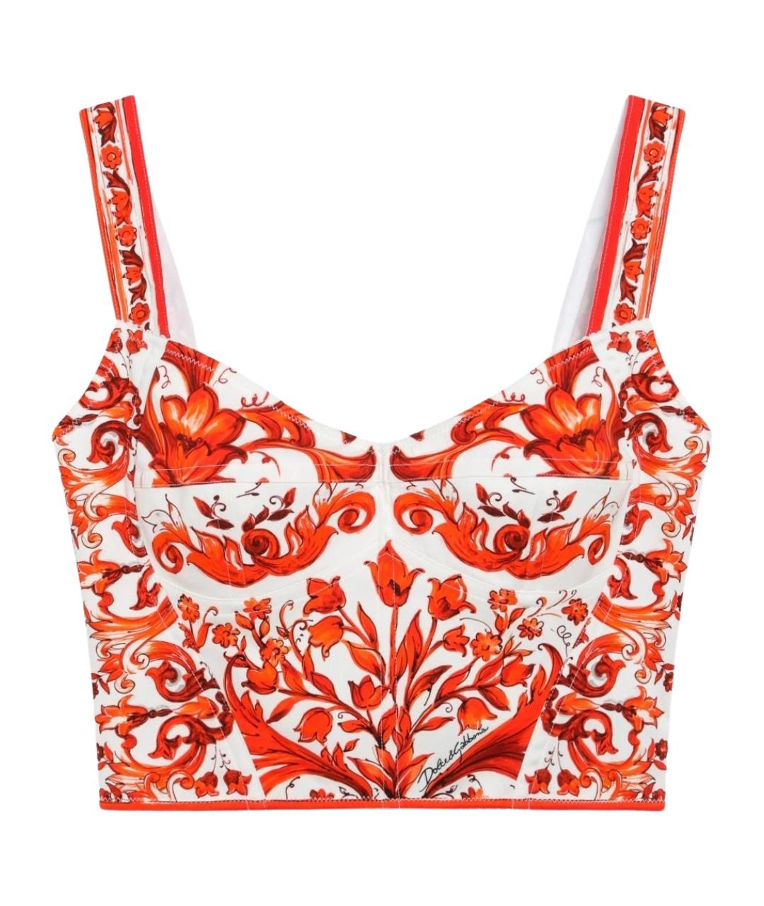 DOLCE&GABBANA Оранжевая шелковая майка, фото 1