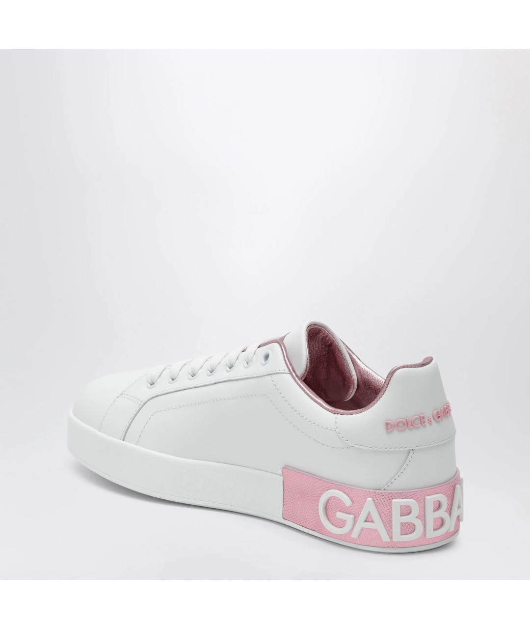 DOLCE&GABBANA Белые кожаные кеды, фото 2