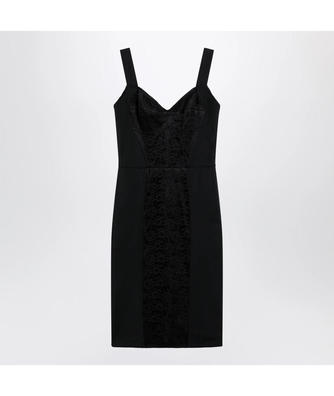DOLCE&GABBANA Черное полиамидовое коктейльное платье, фото 3