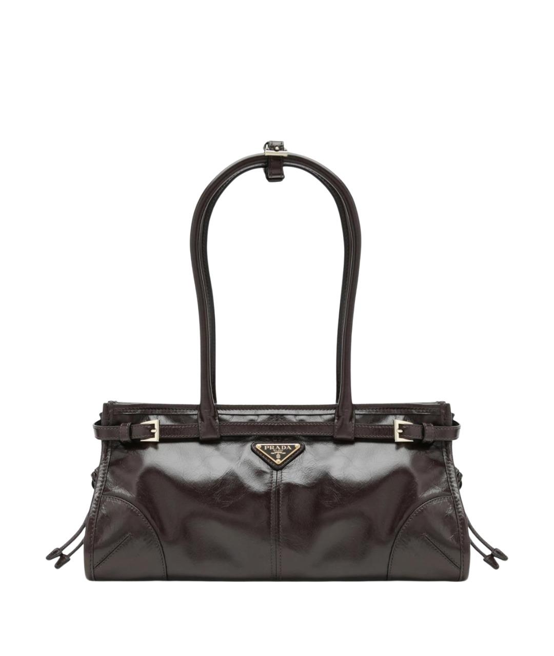 PRADA Коричневая кожаная сумка через плечо, фото 1