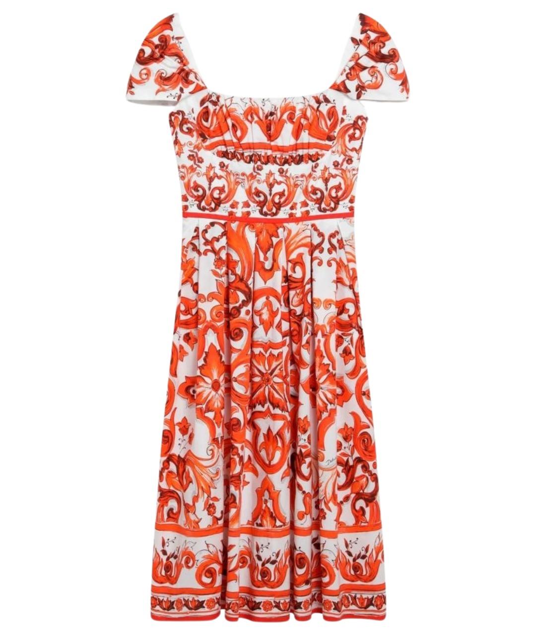 DOLCE&GABBANA Оранжевое хлопковое повседневное платье, фото 1
