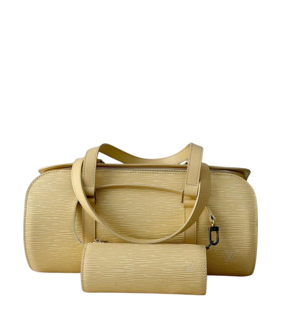 LOUIS VUITTON Желтая кожаная сумка с короткими ручками, фото 1