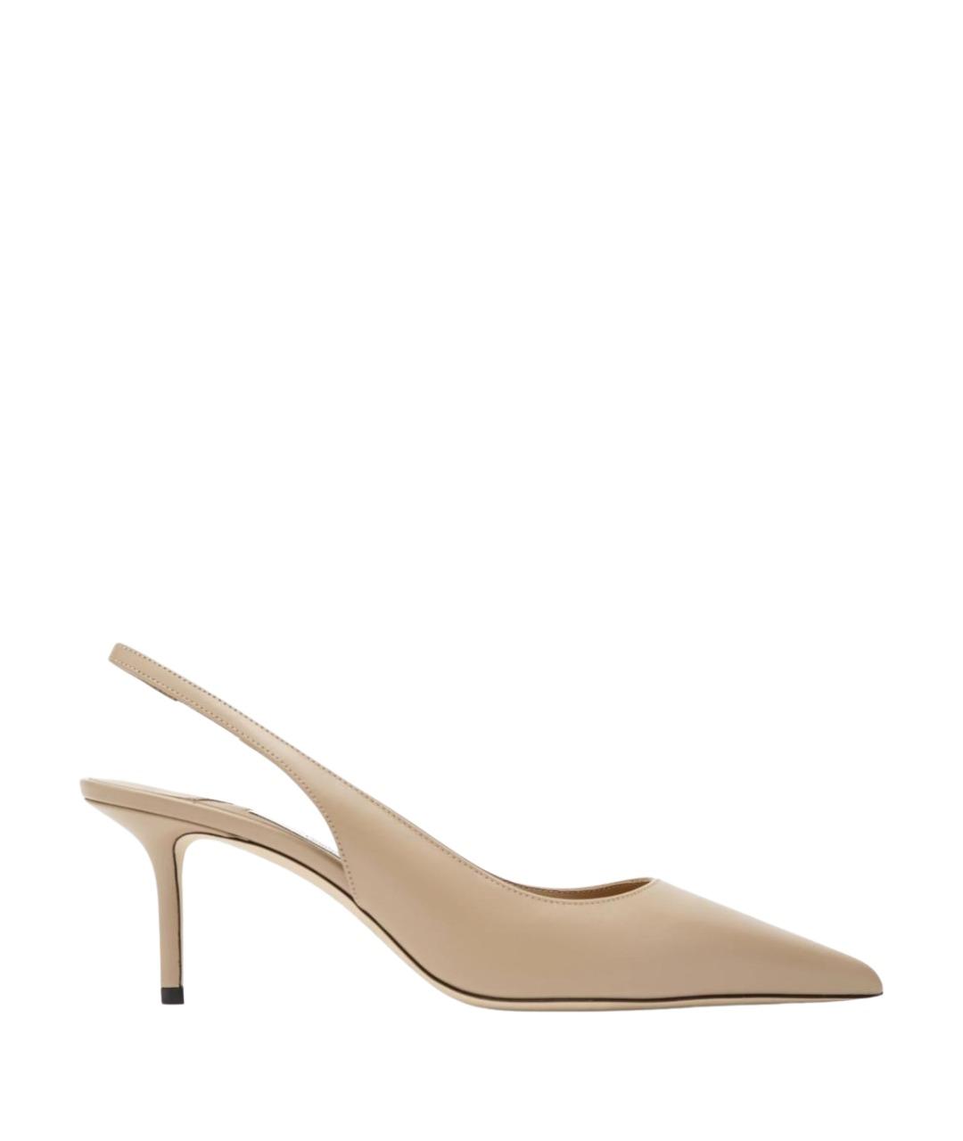 JIMMY CHOO Бежевые кожаные туфли, фото 1
