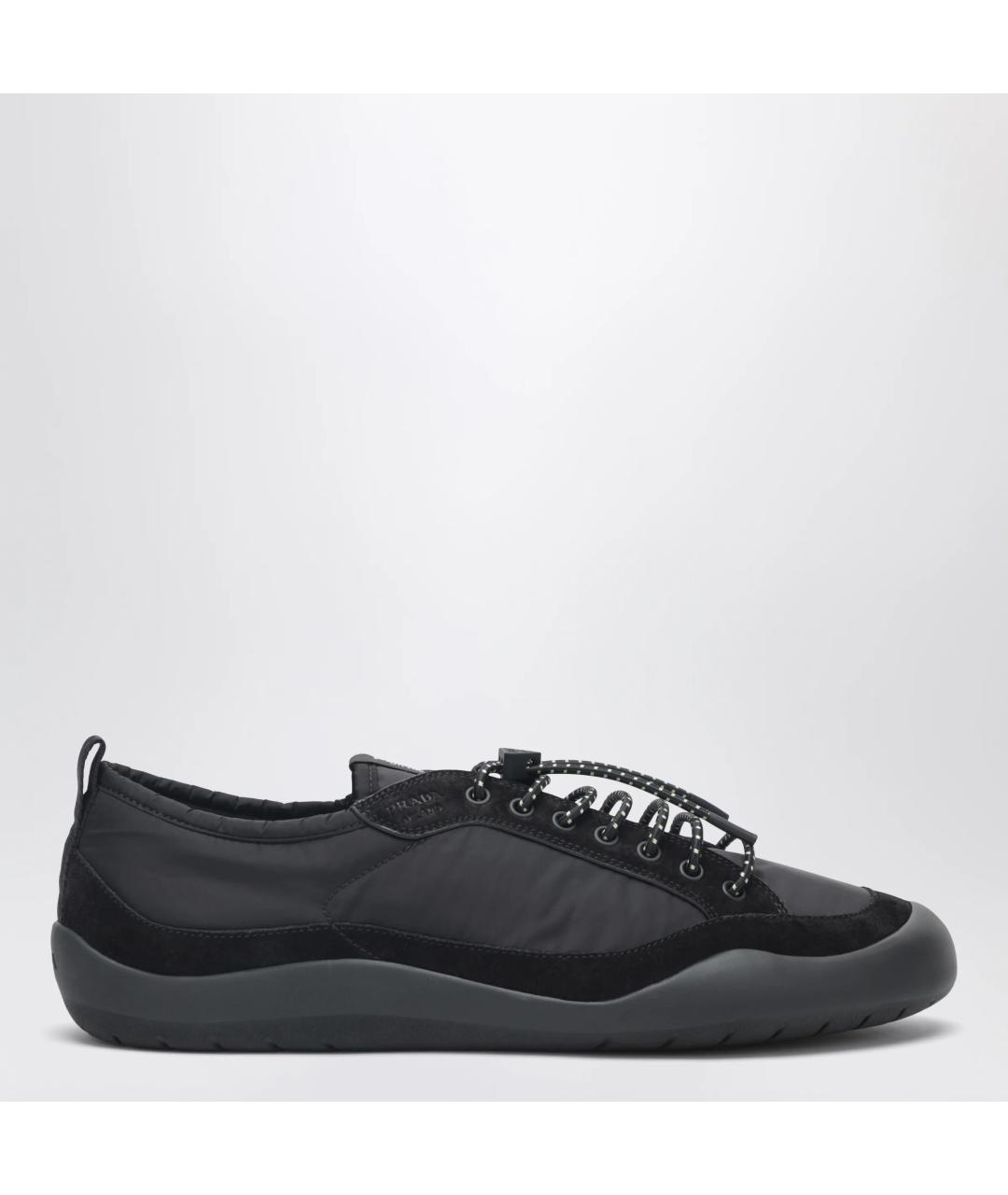 PRADA Черные синтетические низкие кроссовки / кеды, фото 3