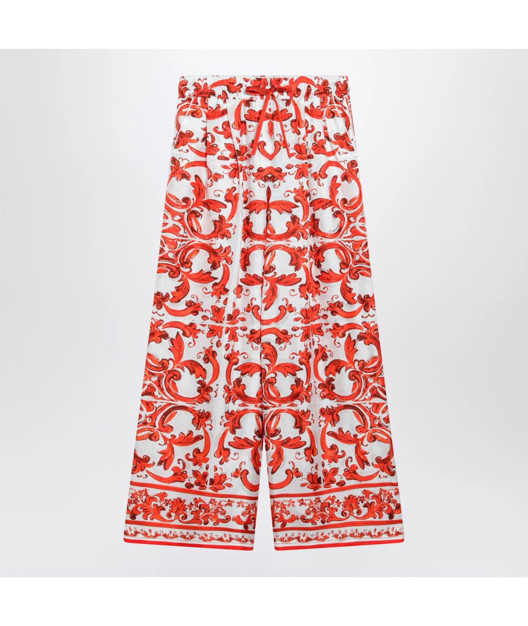 DOLCE&GABBANA Оранжевые шелковые брюки широкие, фото 3
